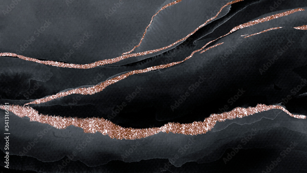 Black and copper marbled texture