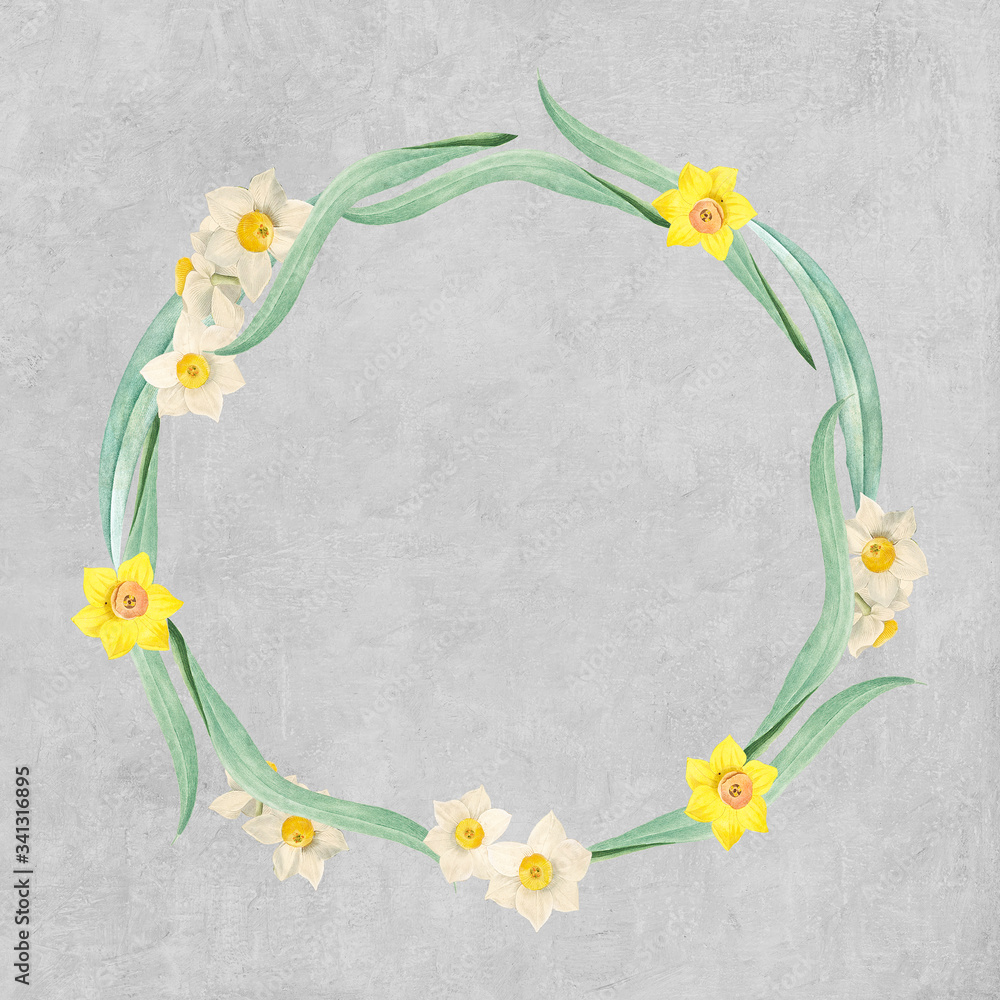 Beautiful floral wreath template