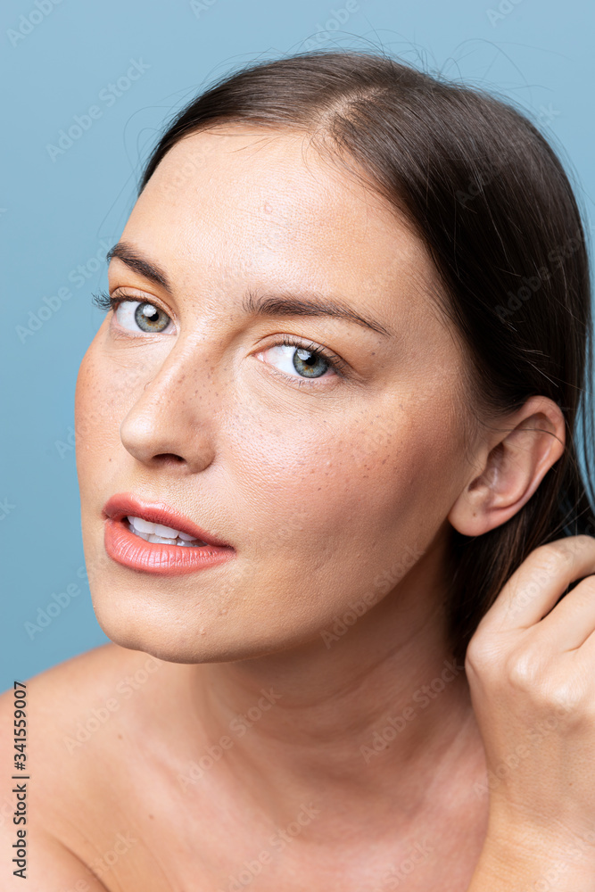 Beauty shot of a young woman's face