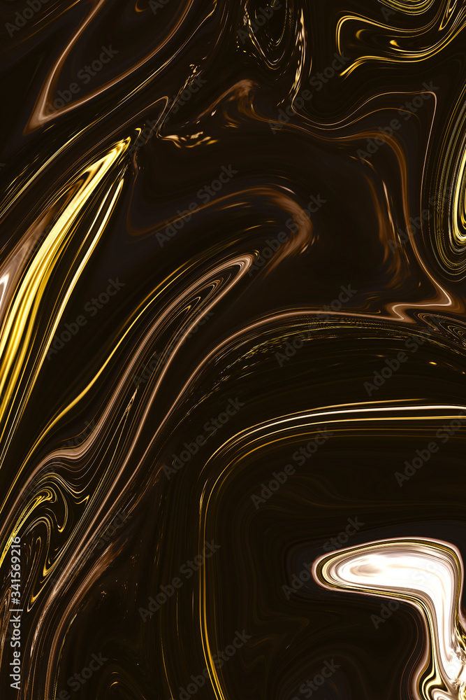 Black and gold fluid texture background