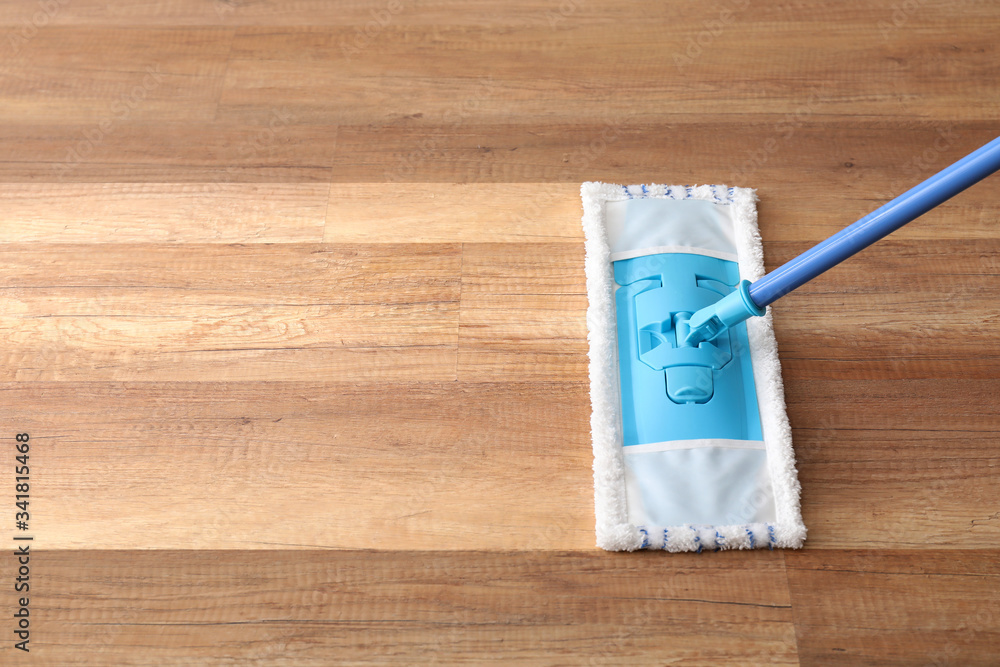 Cleaning of floor with mop