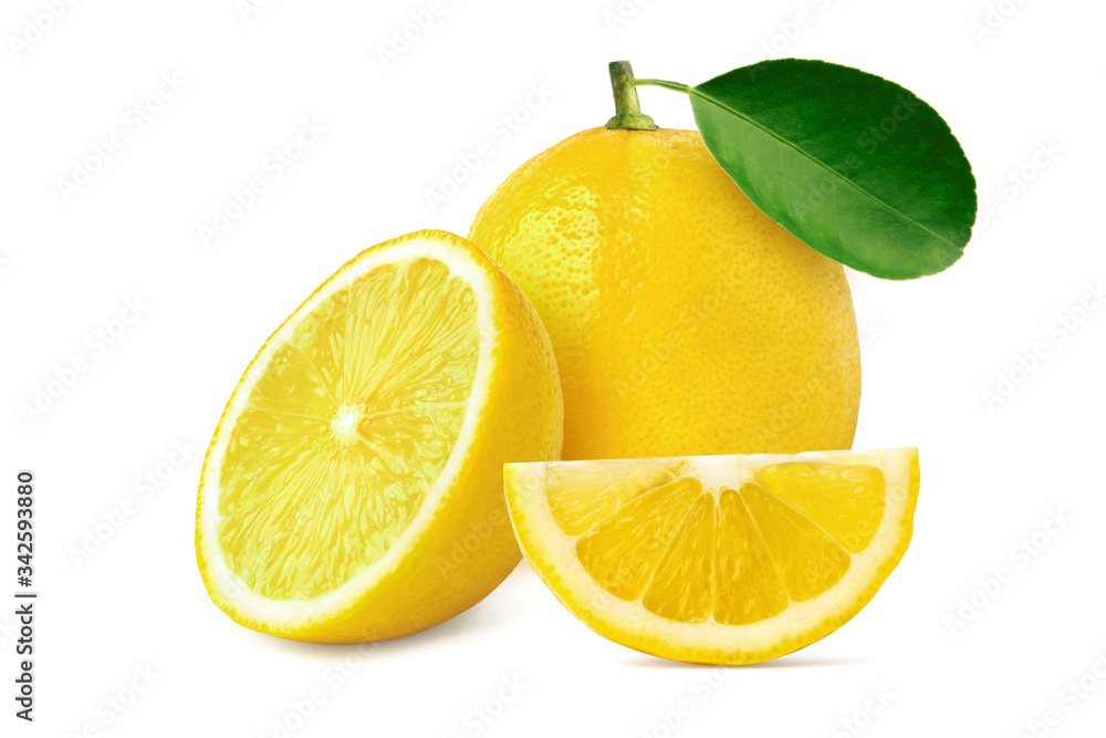 ripe lemon isolate on white background