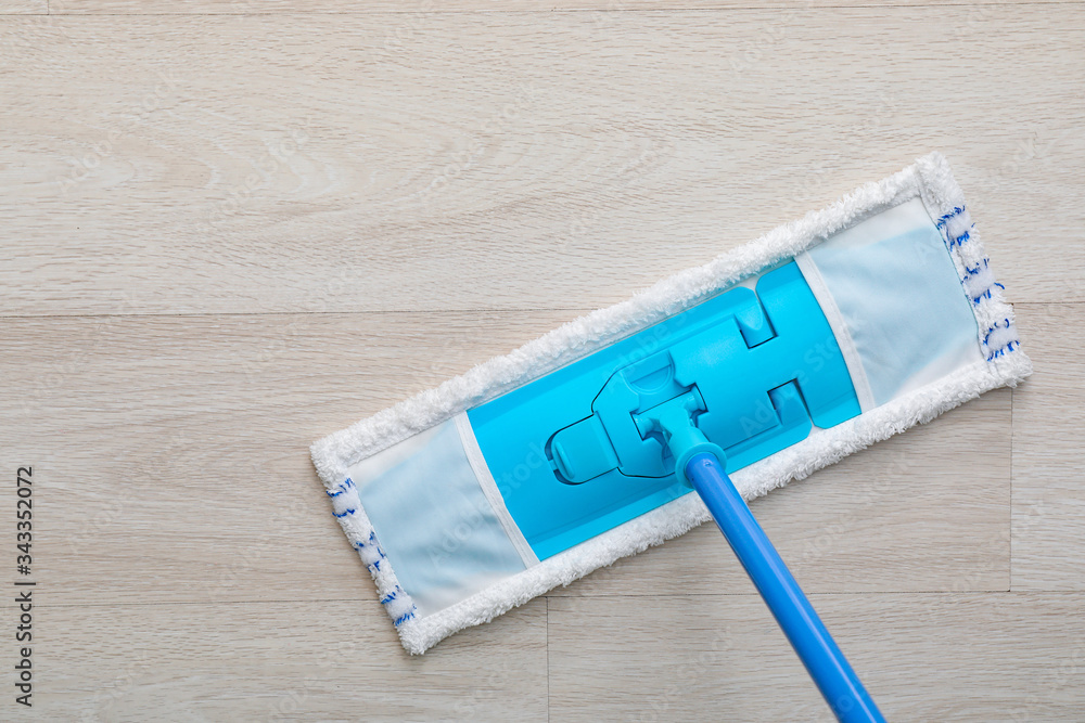 Cleaning of floor with mop