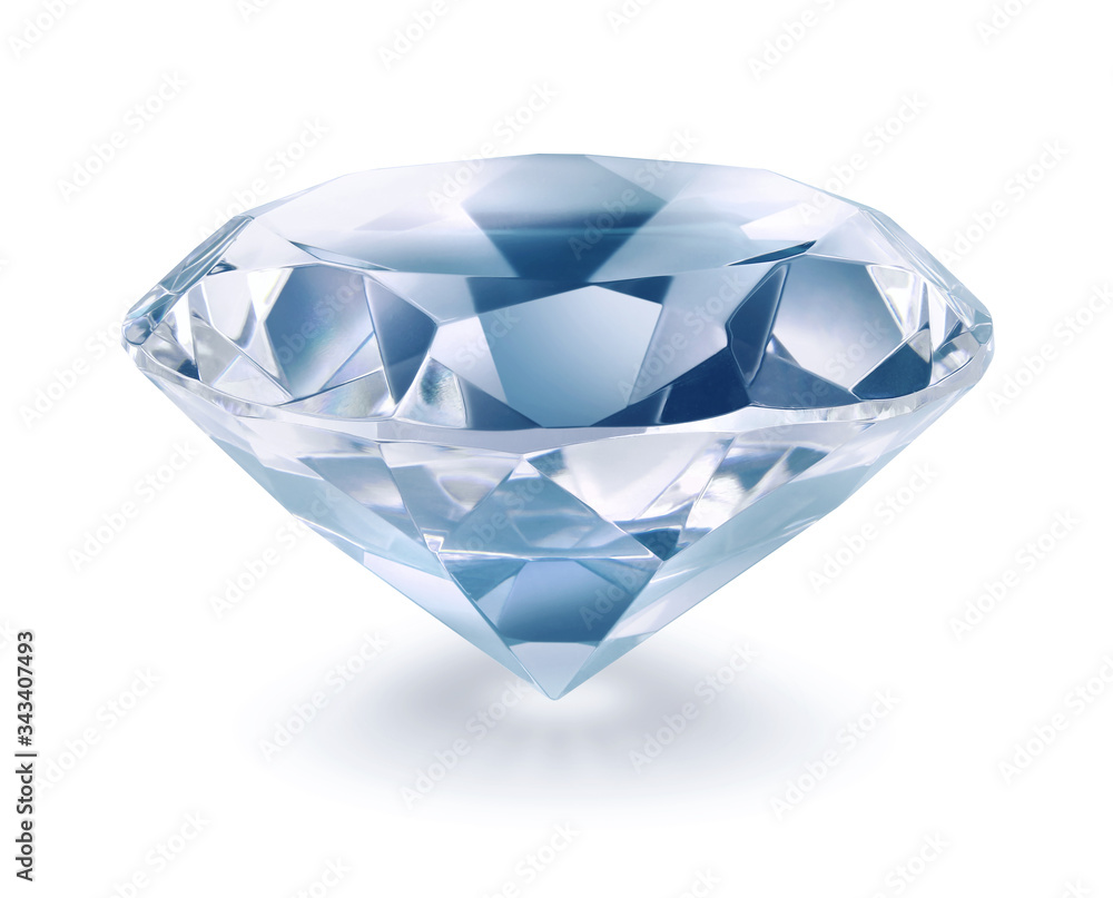 Shiny diamond on white background isolated