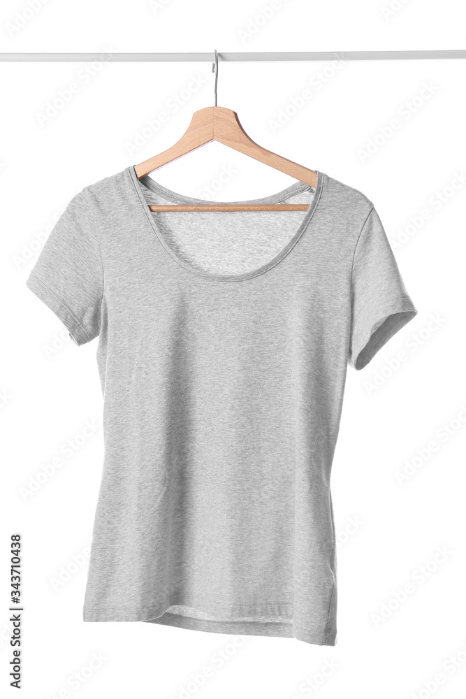 Stylish t-shirt on white background