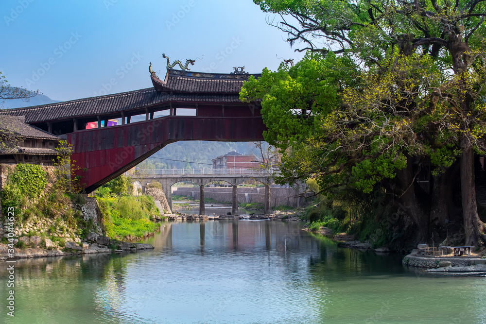 Ancient Taishun Lounge Bridge  in Zhejiang Province, China