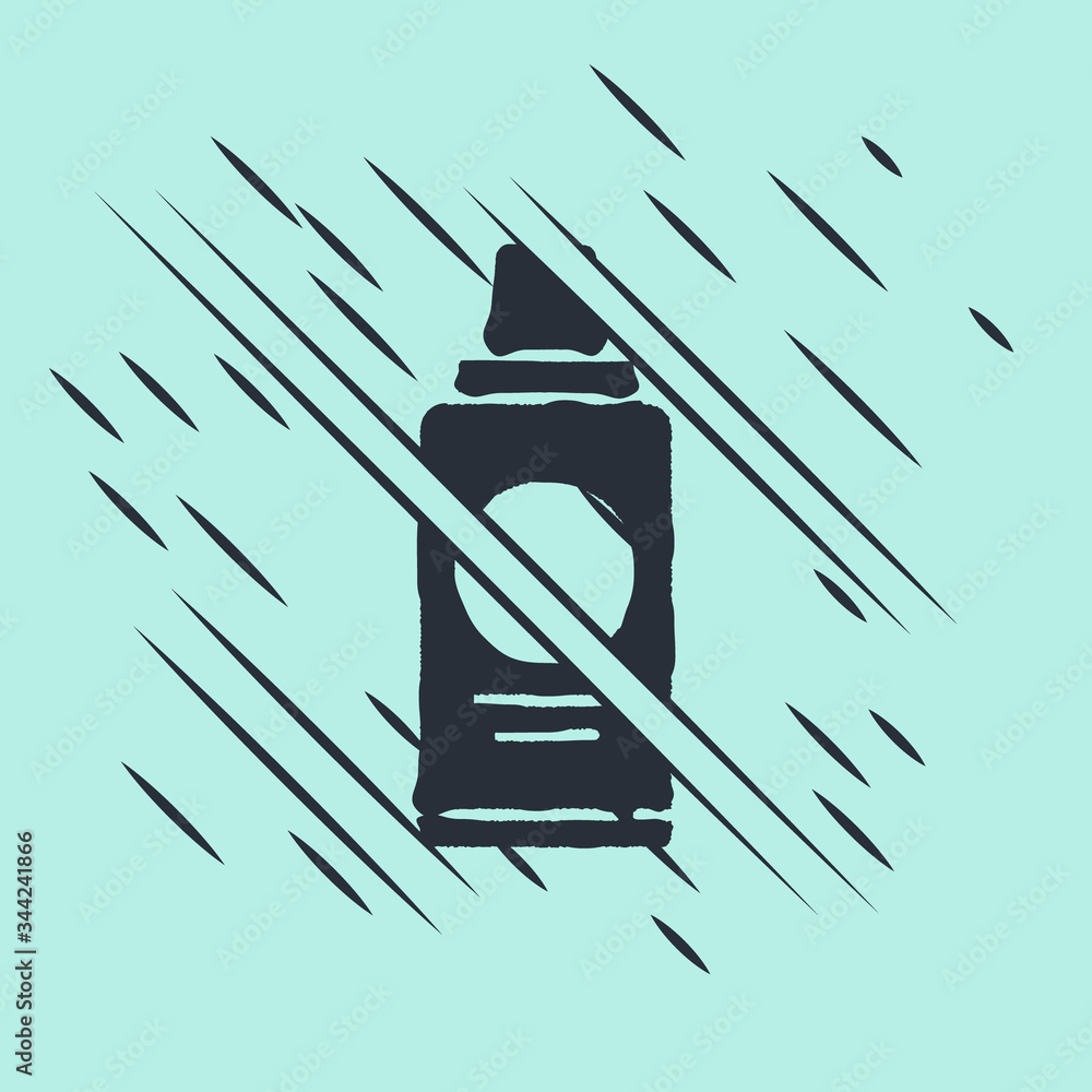 Black Bottle of shampoo icon isolated on green background. Glitch style. Vector Illustration