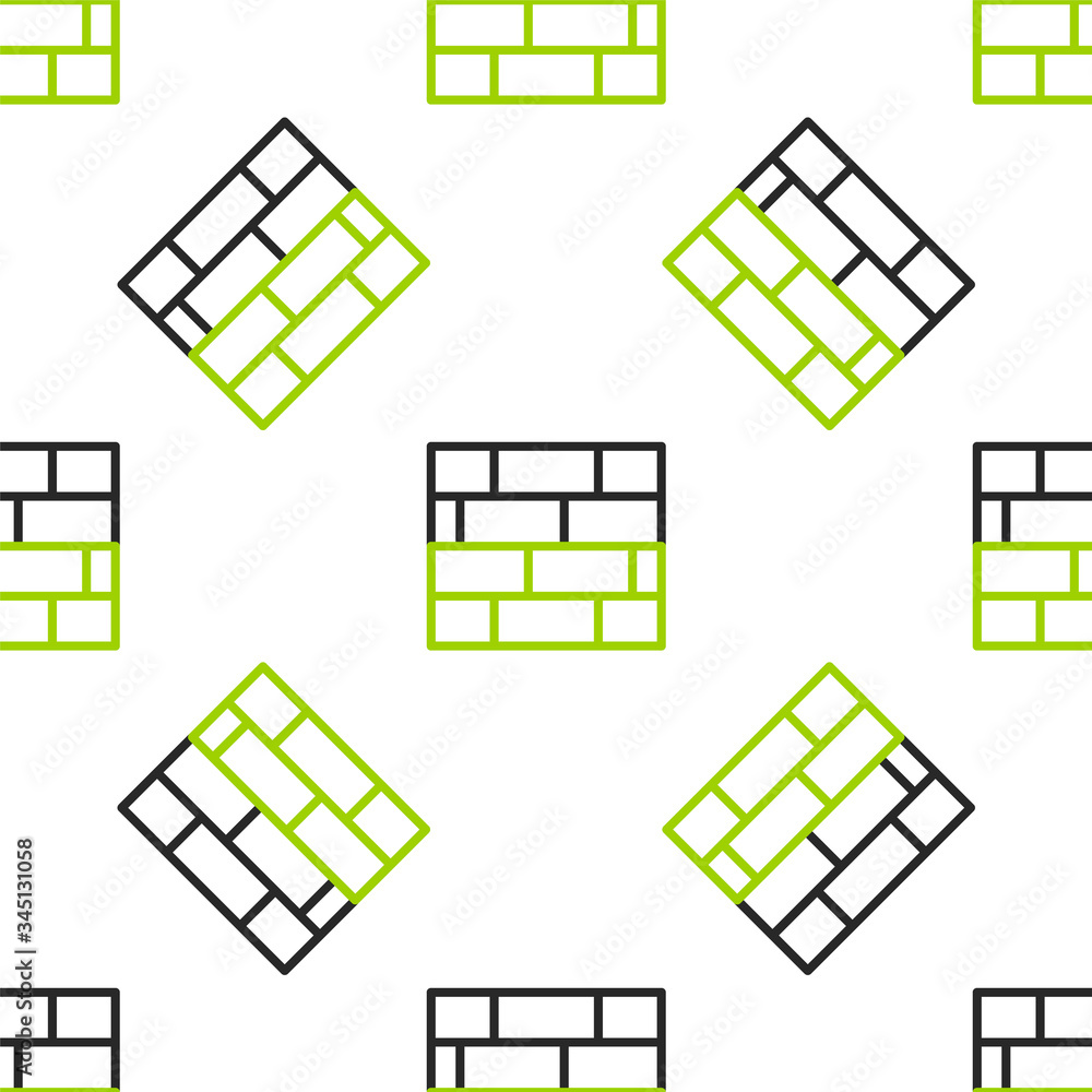 Line Bricks icon isolated seamless pattern on white background.  Vector Illustration