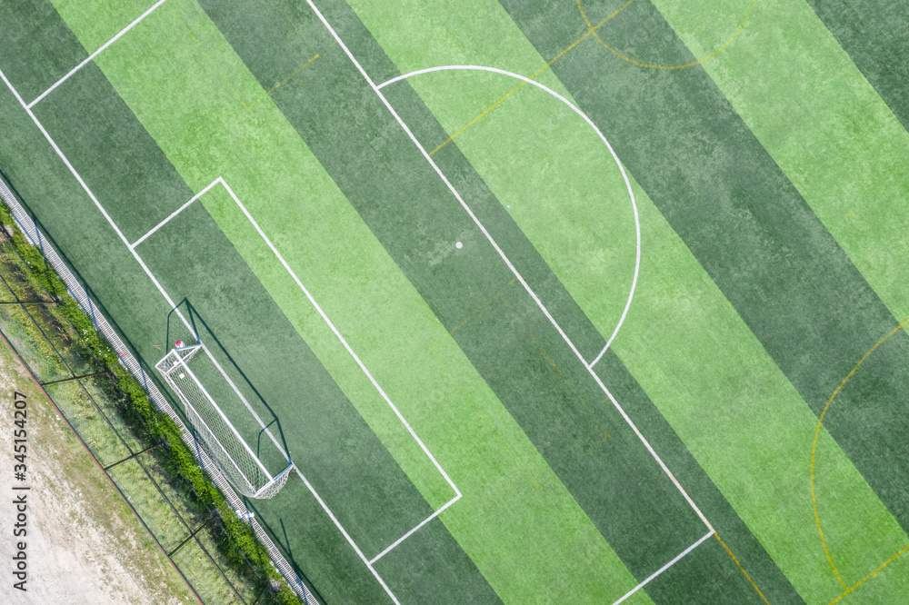 soccer field with white lines