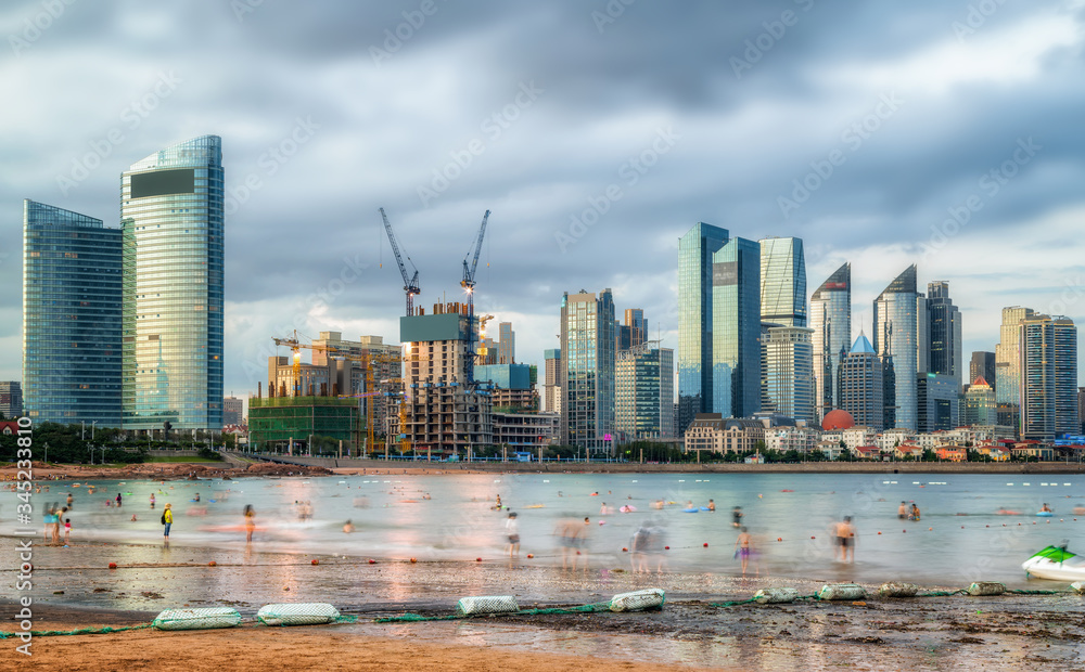 Modern urban architectural landscape of Qingdao, China..