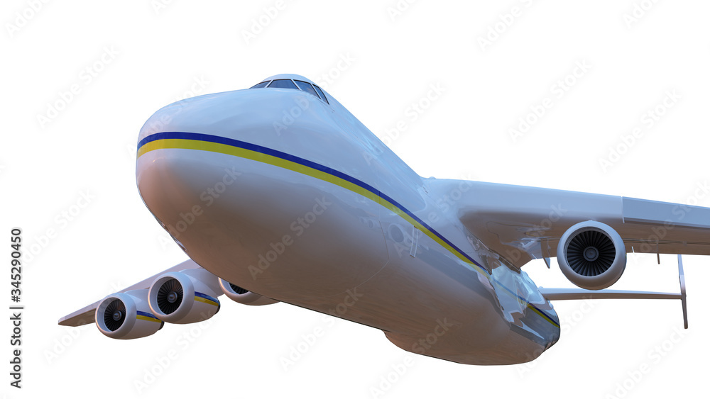 Aircraft AN-225. 3D render. Illustration.