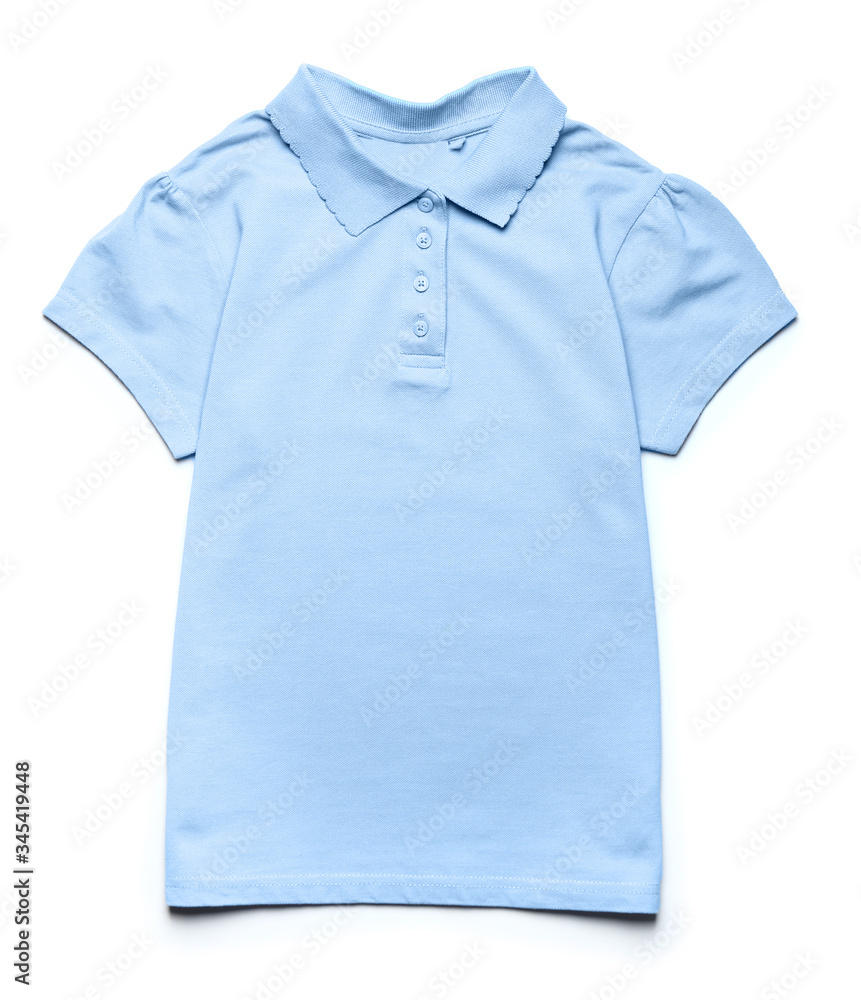 Stylish school uniform on white background