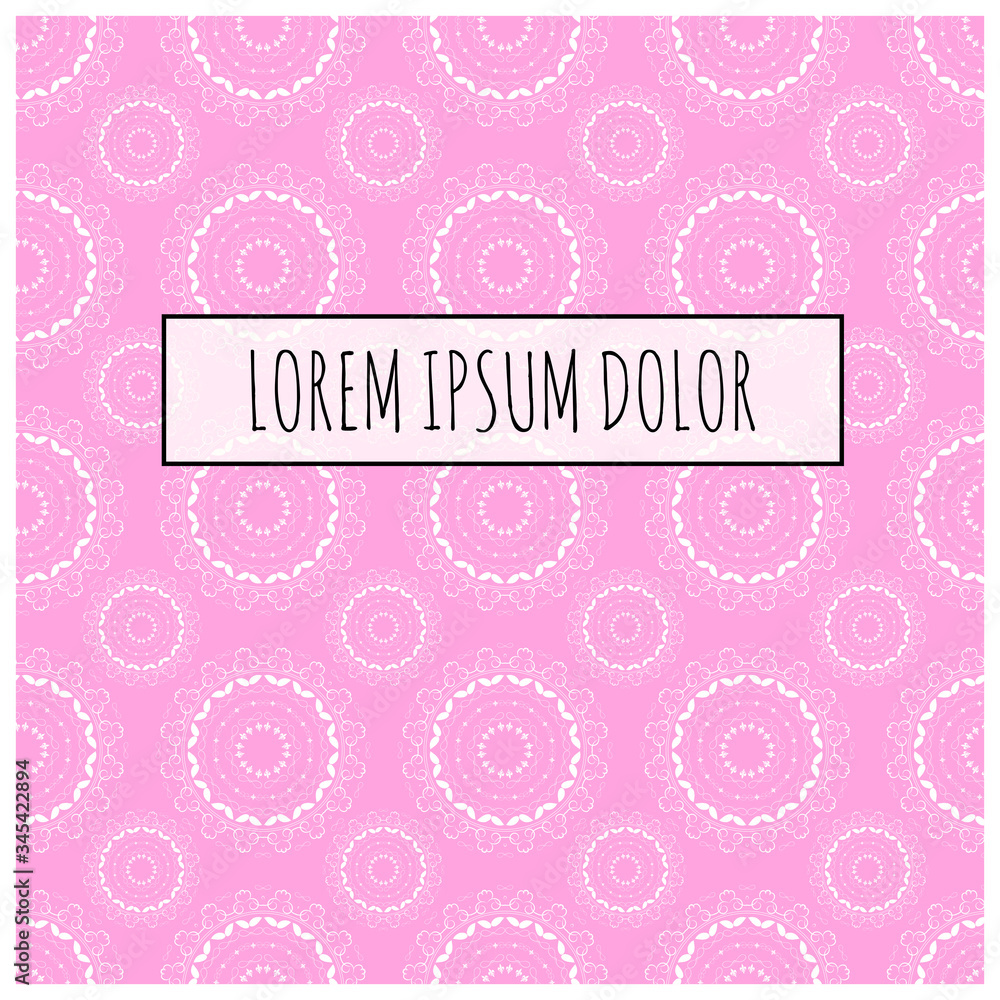 Abstract Spring Pattern with Frame and Sample Text. Vector Illustration