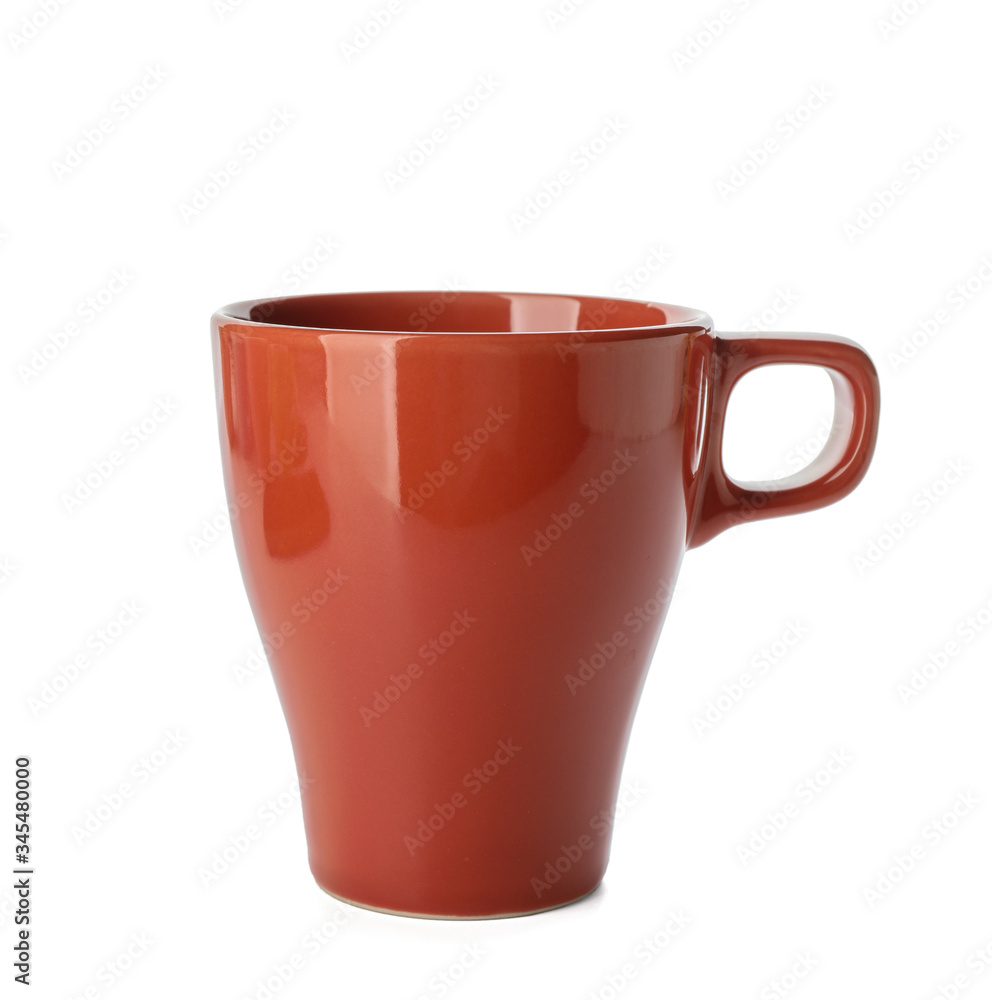 Blank cup on white background