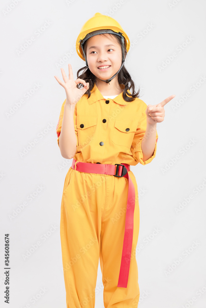 Asian girls in overalls

