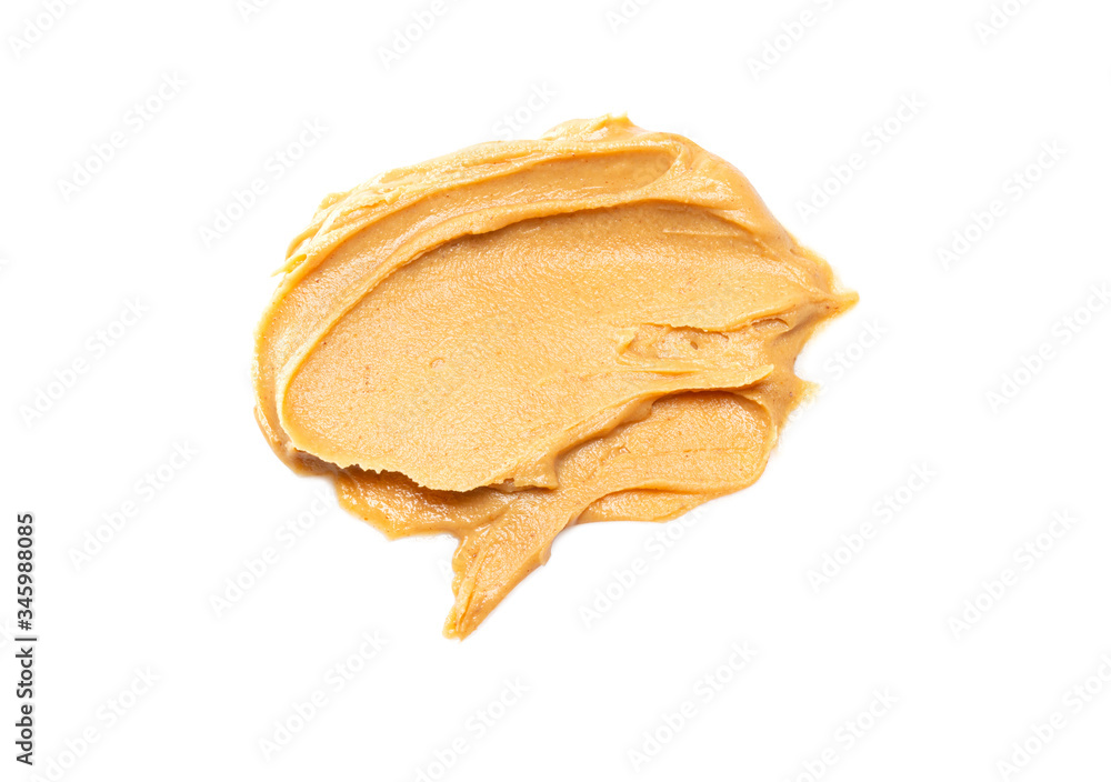 close up of peanut butter isolated on white background, File contains a clipping path.