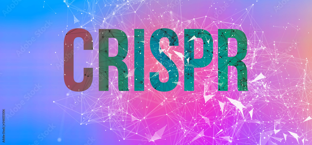 Crispr theme with abstract network lines and patterns