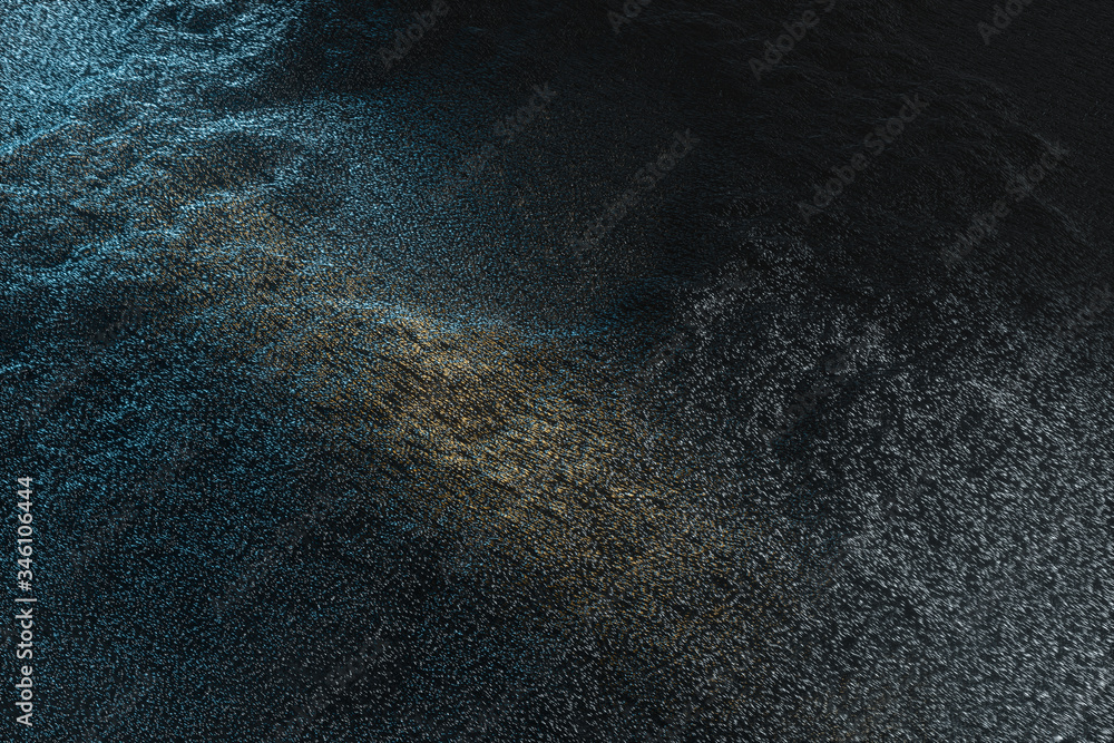 Dense background of metal particles, 3d rendering.