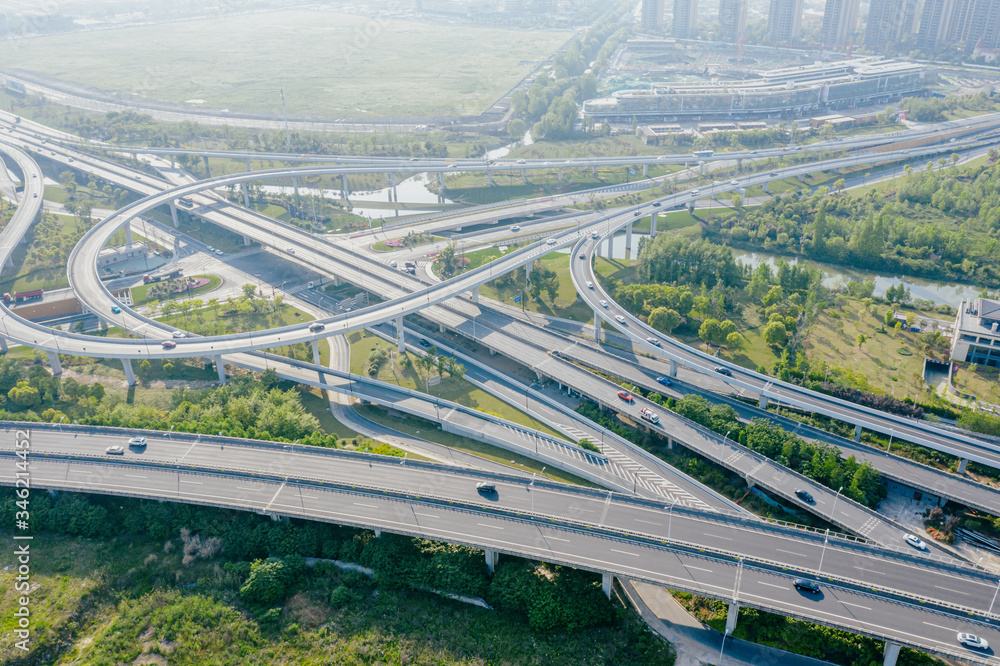 overpass with highway in city