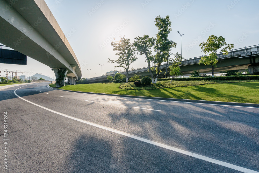 overpass with highway in city