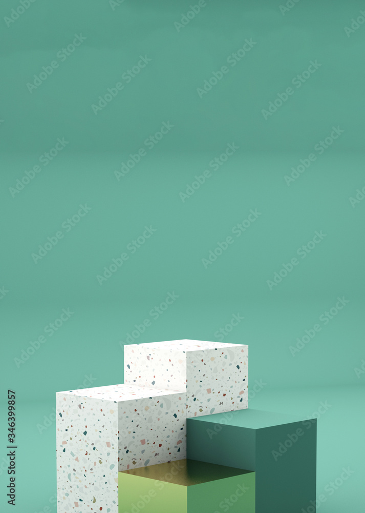 Geometric figures display on background,3d rendering ,3d illustration
