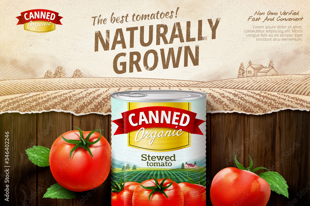 Canned tomato ads