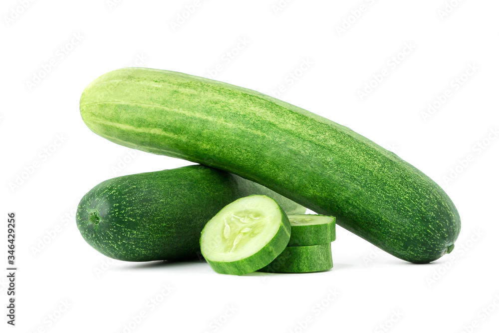 raw cucumber isolate on white background