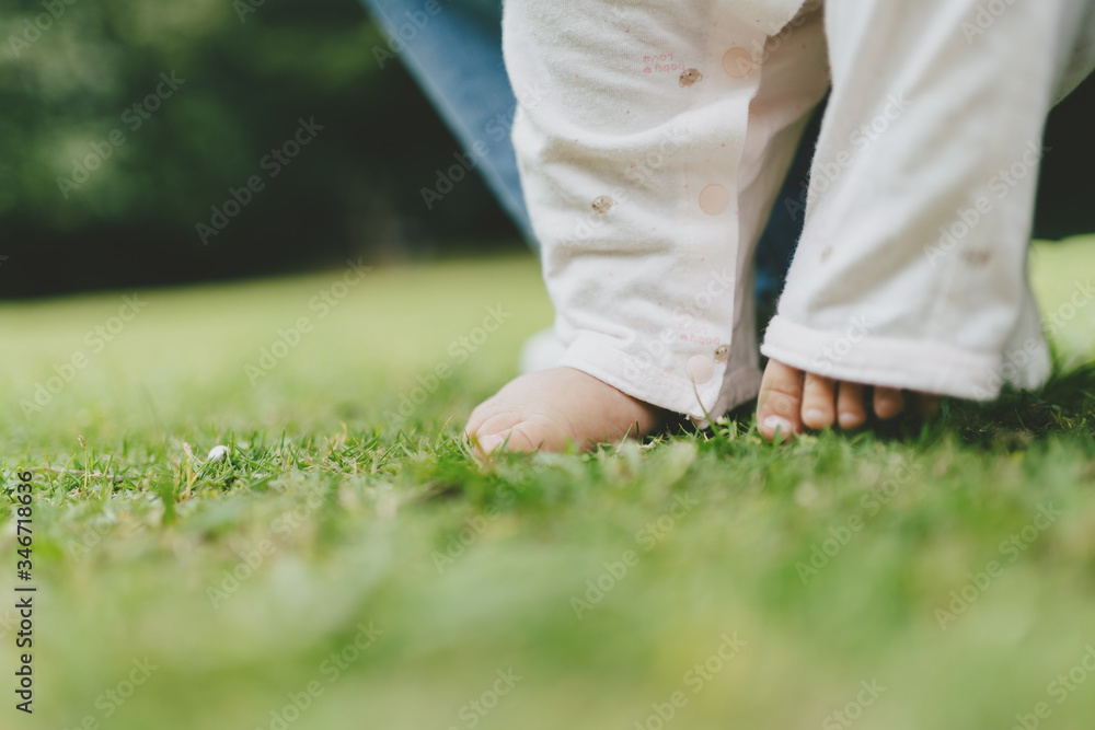 baby foot on grass