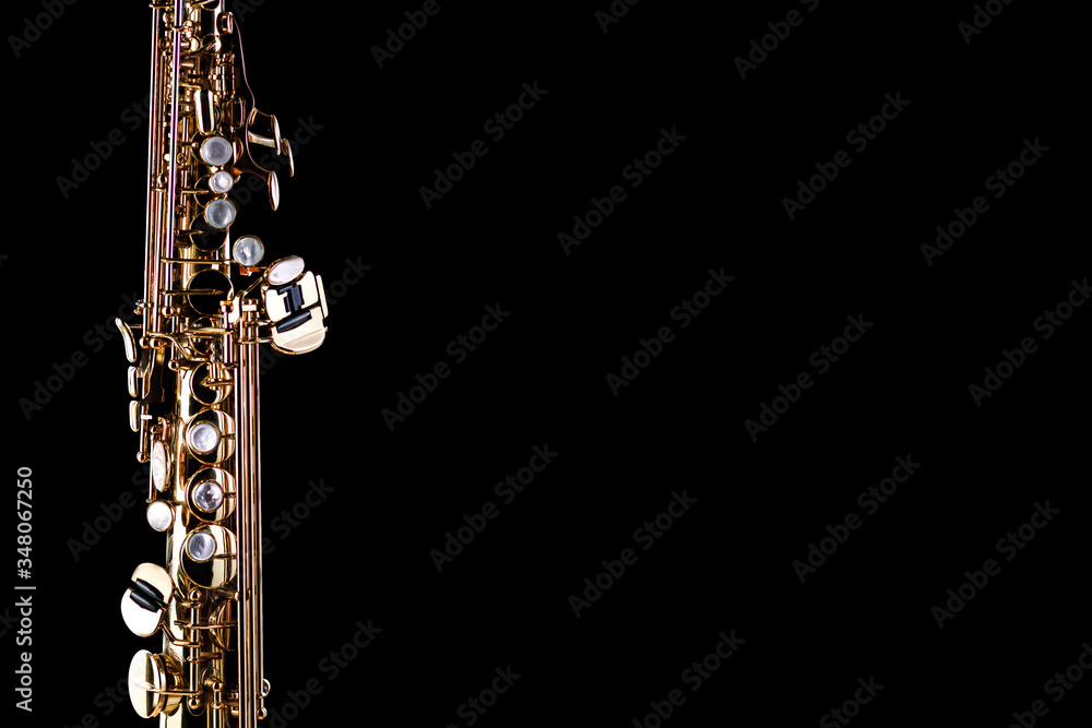 Soprano Saxophone - isolated on left margin