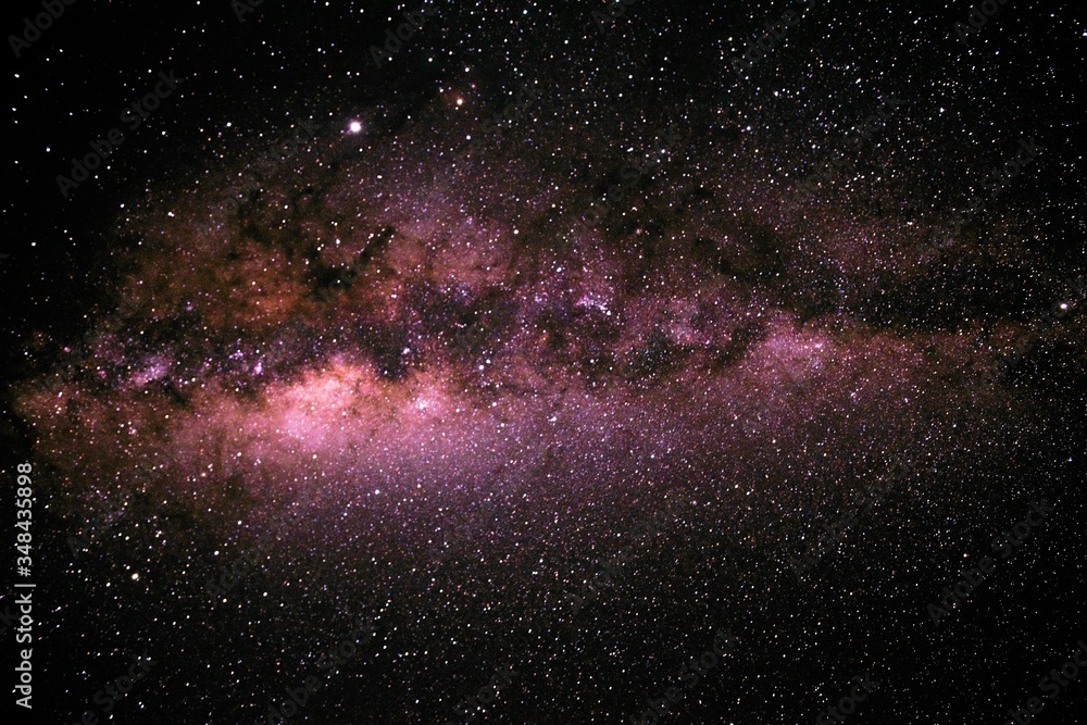 purple milky way galaxy in dark Namibian sky