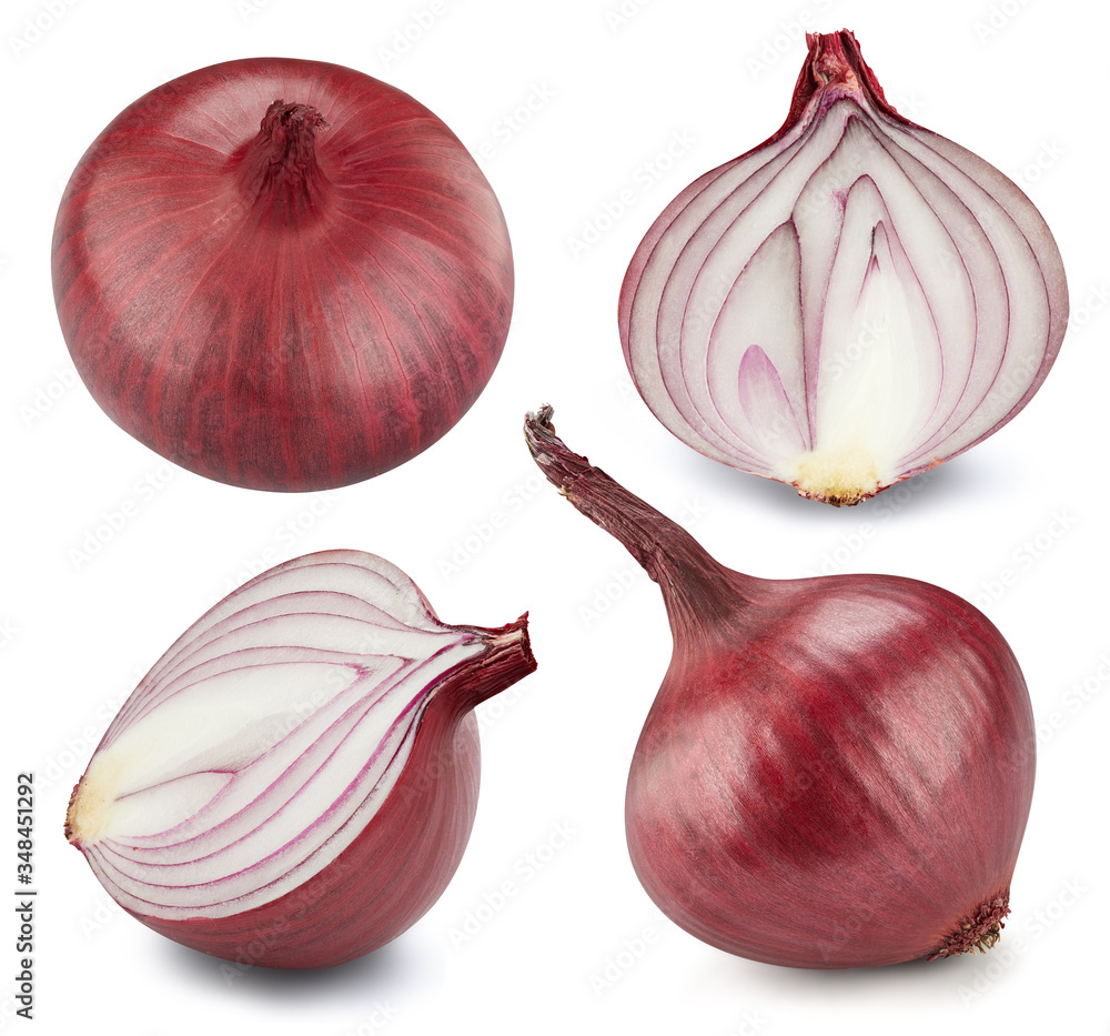 Onion vegetable with half isolated