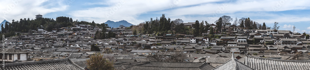 Aerial view of Lijiang ancient city