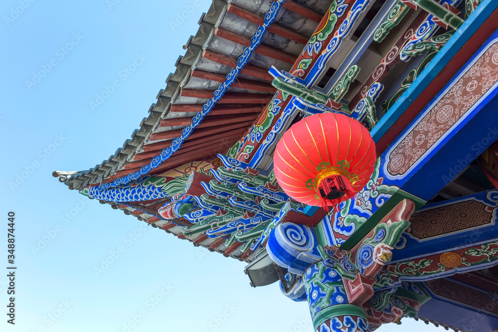 Chinese style building eaves and Diaolianghuadong