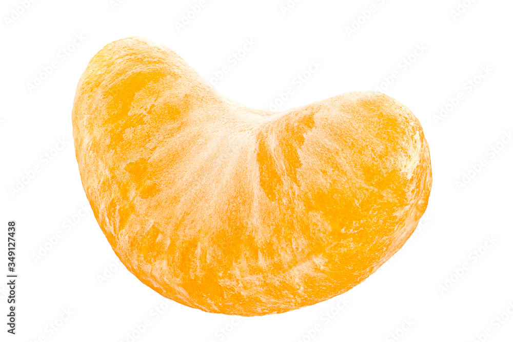 Ripe tangerine fruit on white