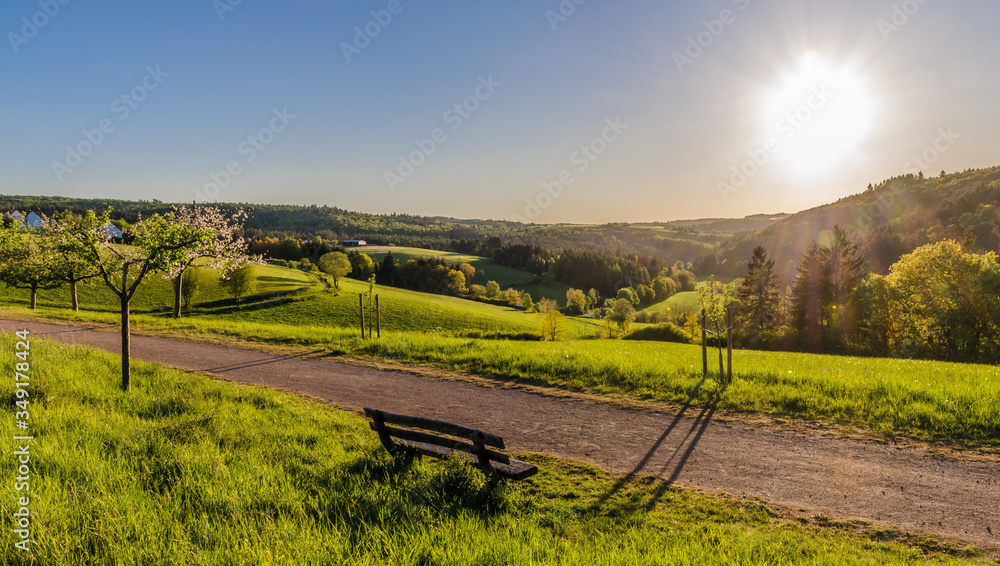 黑森州Taunus Taunusstein的Abendstimmung