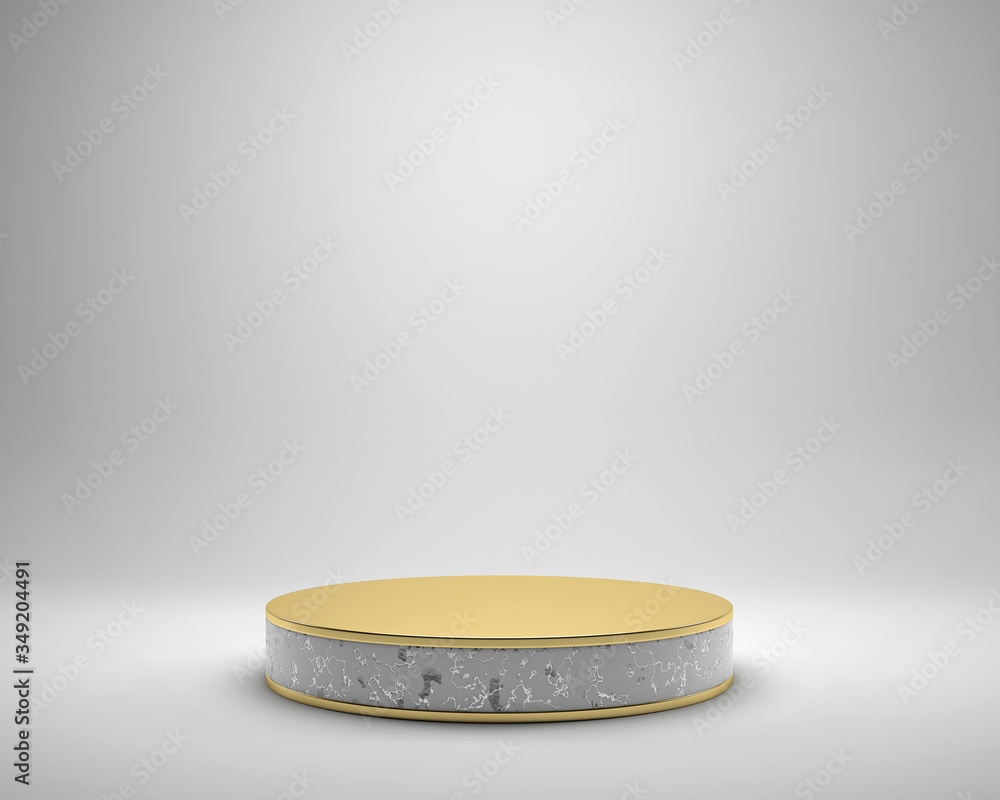 Abstract Elegance Luxury Golden stage platform template for advertising product 3d rendering