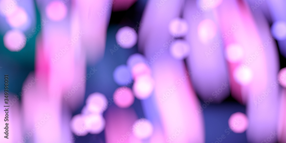 Glittering purple lights with dark background, 3d rendering.