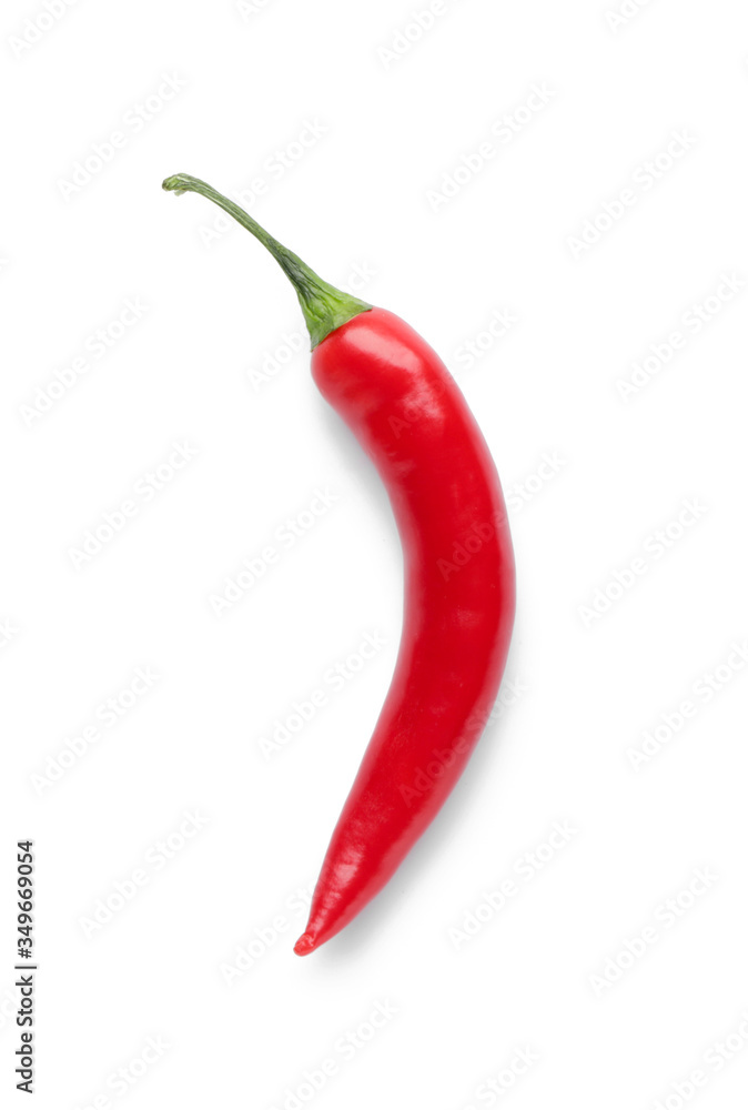 Hot chili pepper on white background