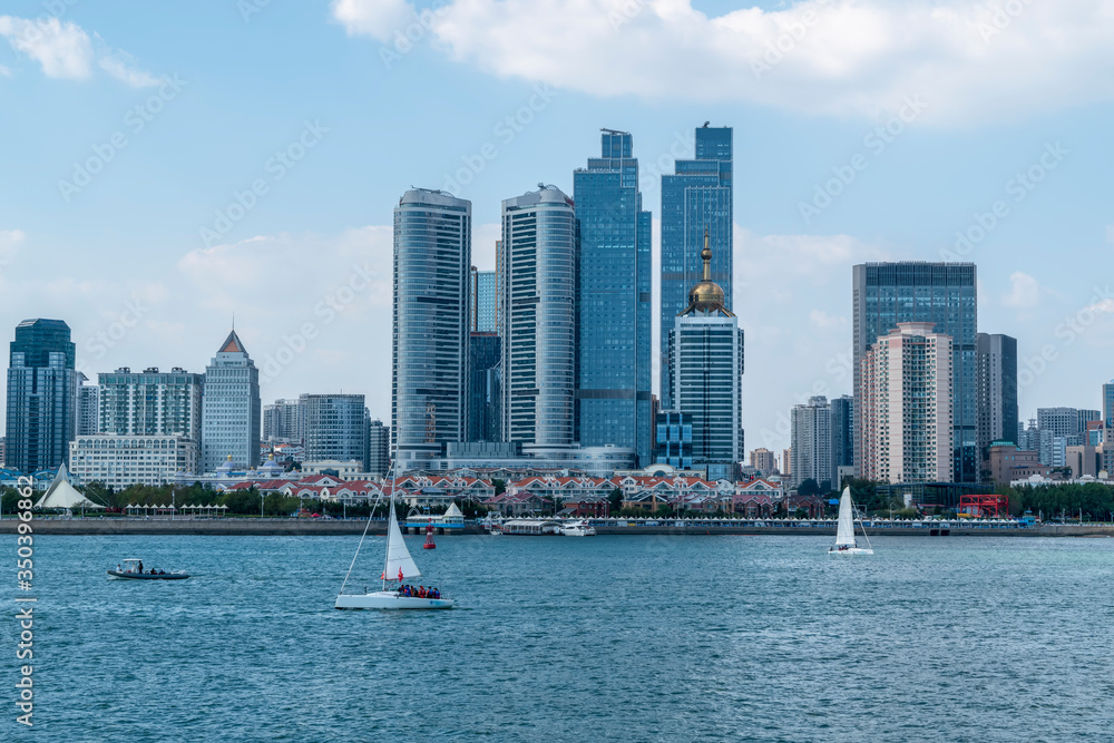 Modern urban landscape skyline of Qingdao, China..