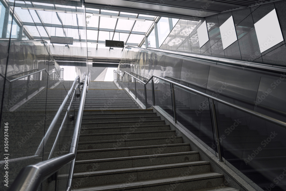 The stairs in the subway, entrance to ground.