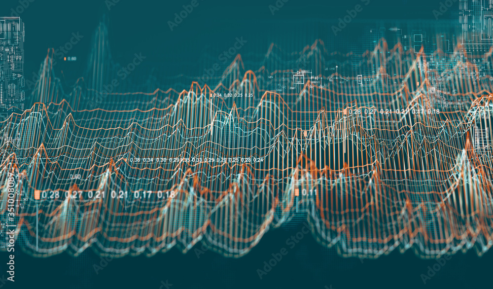 Fondo de tecnología y ciencia. Ingeniería informática y concepto de cadena de bloques. Grandes datos