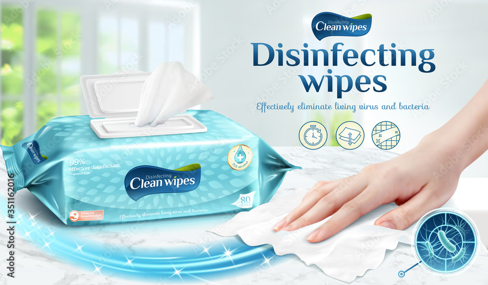 Ad template for cleaning wipes