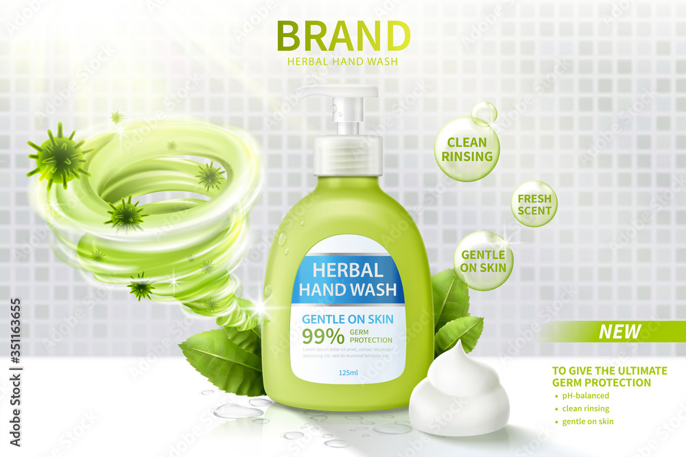 Liquid hand wash ad template