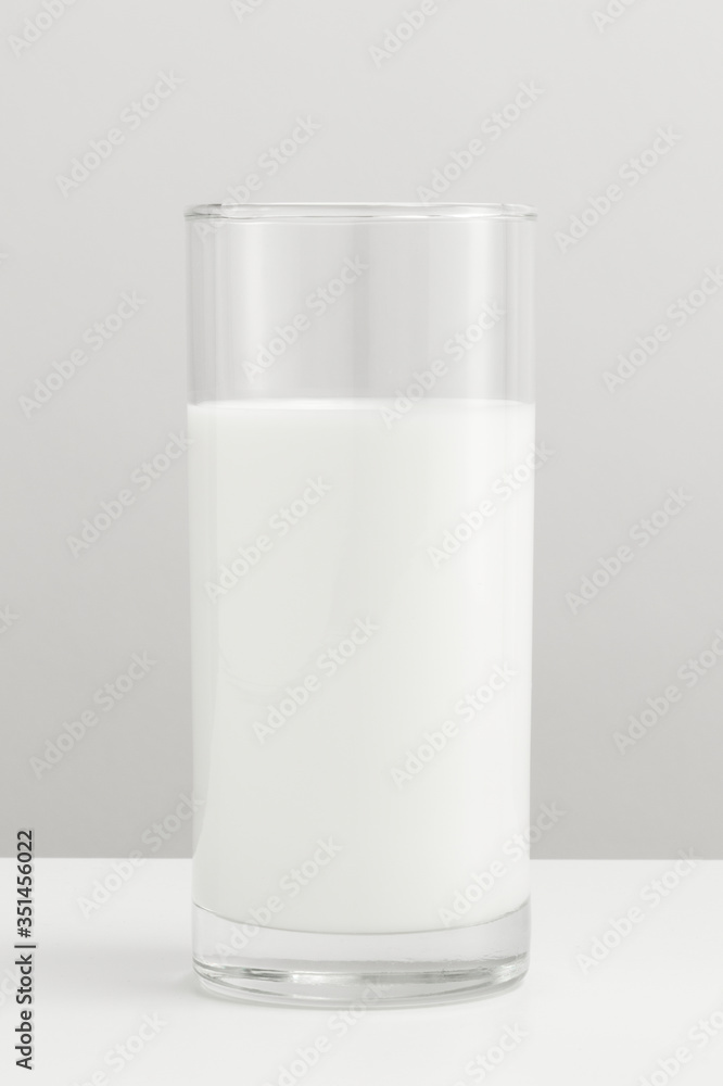 Fresh milk in a glass on a table