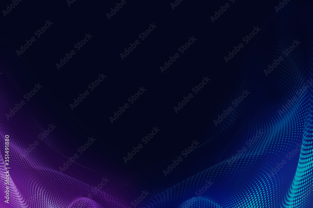 Purple and indigo halftone patterned background