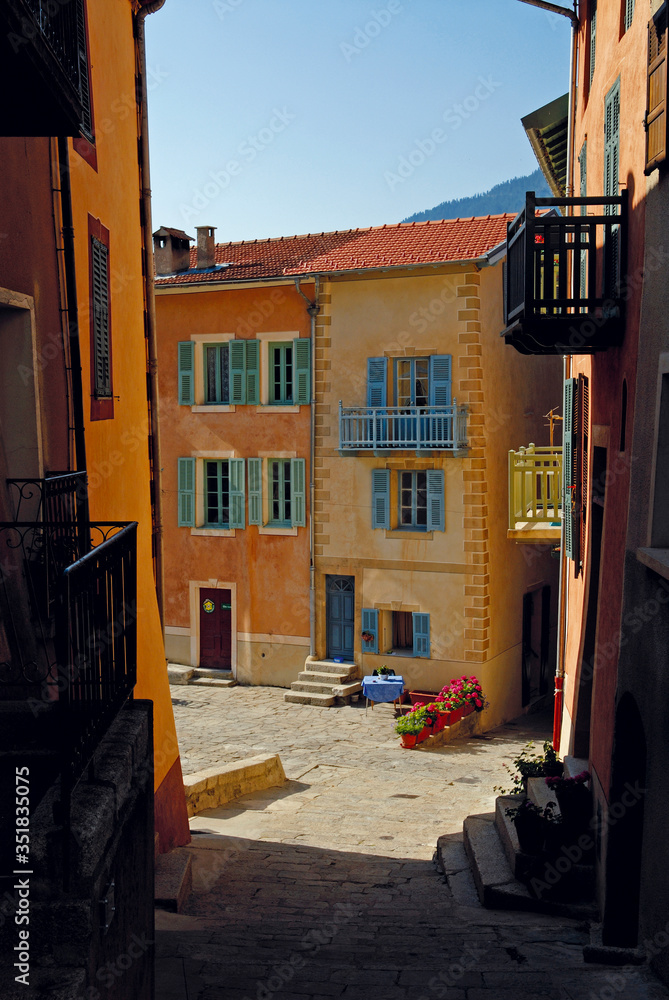 village de Saint Martin Vésubie dans le haut pays niçois dans les Alpes Maritimes en France