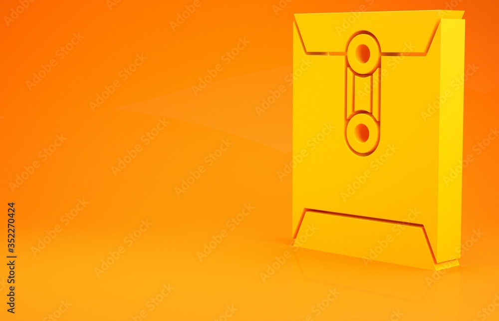 Yellow Envelope icon isolated on orange background. Email message letter symbol. Minimalism concept.