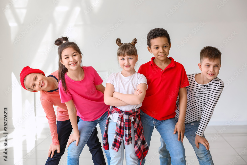 Cute little children in dance studio