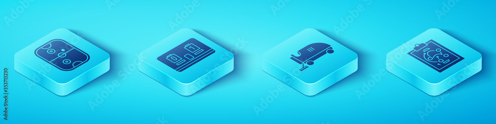 Set Isometric Air hockey table, Hockey mechanical scoreboard, Planning strategy and Ice resurfacer i