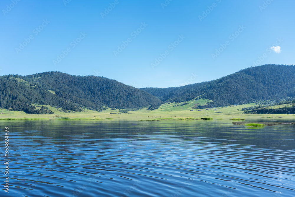 blue alpine lake view